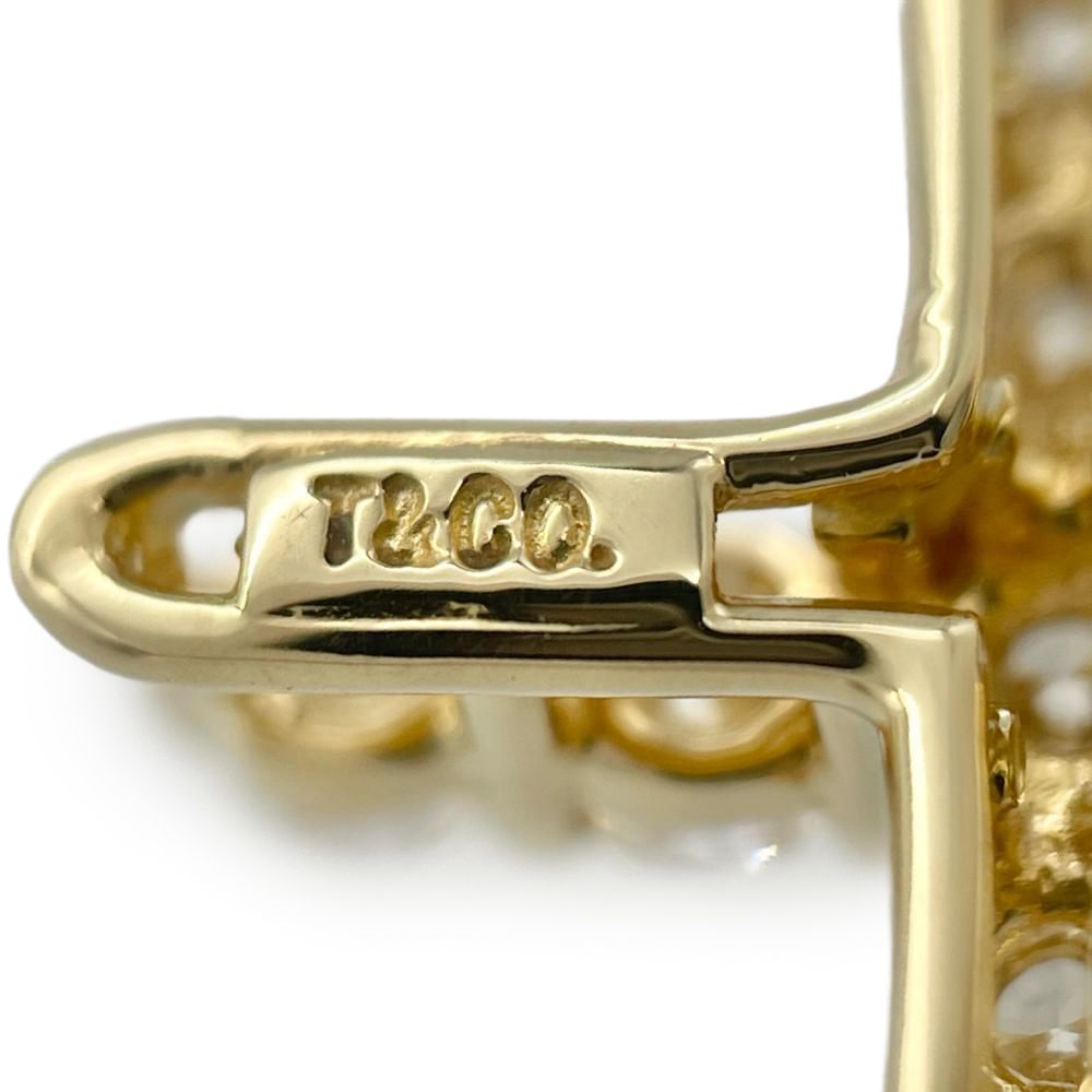 ティファニー Tiffany&Co. スモール クロス ネックレス ダイヤモンド K18YG 2.8g イエローゴールド レディース【中古】