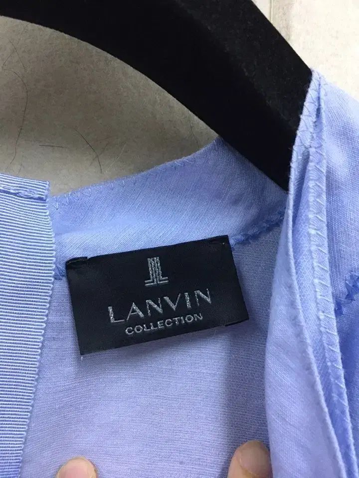 LANVIN ランバンコレクション シャツ レーヨン+リネン ロング丈ワンピース パフスリーブ LANVIN ランバンコレクション シャツ レーヨン+リネン ロング丈ワンピース パフスリーブ