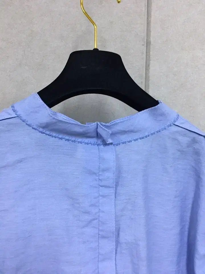 LANVIN ランバンコレクション シャツ レーヨン+リネン ロング丈ワンピース パフスリーブ LANVIN ランバンコレクション シャツ レーヨン+リネン ロング丈ワンピース パフスリーブ