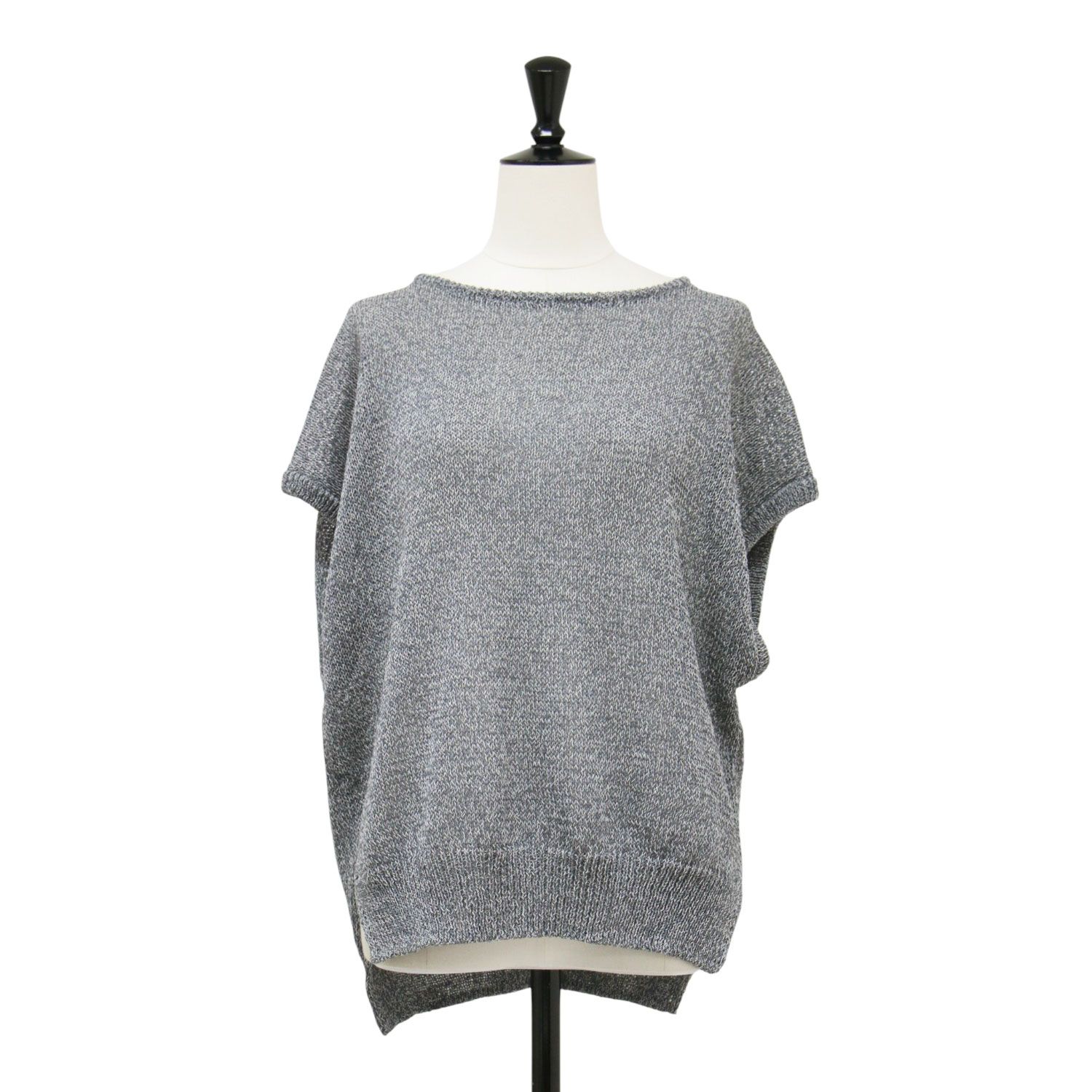 UNITED ARROWS ユナイテッドアローズ ベスト グレー サイズ:FREE | 25春夏 ペーパー ニットベスト / プルオーバー フレンチスリーブ クルーネック スリット | トップス セーター【レディース】【中古】