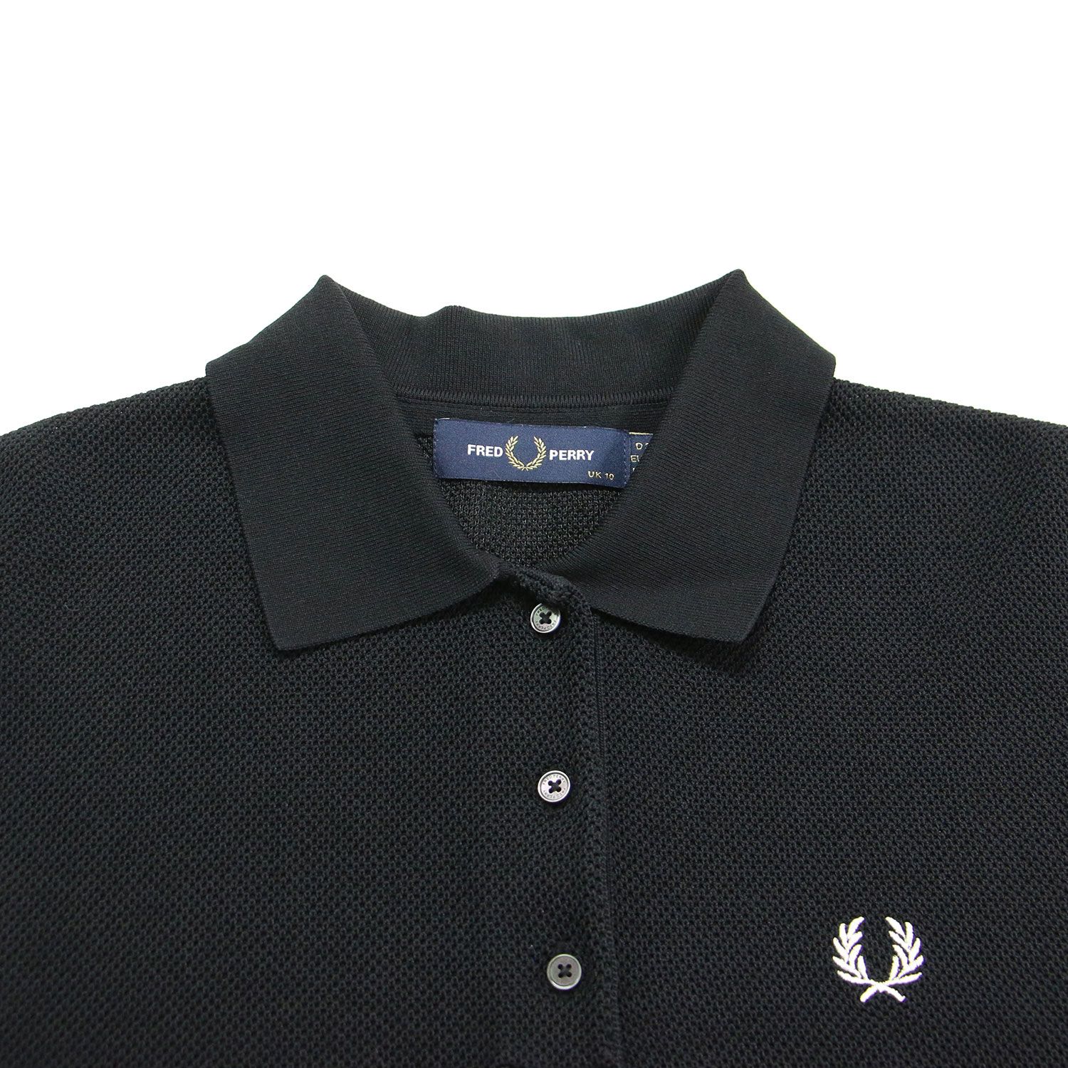FRED PERRY フレッドペリー × Ray BEAMS 別注 ポロシャツ ブラック 黒 サイズ:UK10(M) | フレア ノースリーブ ポロシャツ / カットソー | フレンチスリーブ Aライン メッシュ | トップス【レディース】【中古】 FRED PERRY フレッドペリー × Ray BEAMS 別注 ポロシャツ ブラック 黒 サイズ:UK10(M) | フレア ノースリーブ ポロシャツ / カットソー | フレンチスリーブ Aライン メッシュ | トップス【レディース】【中古】