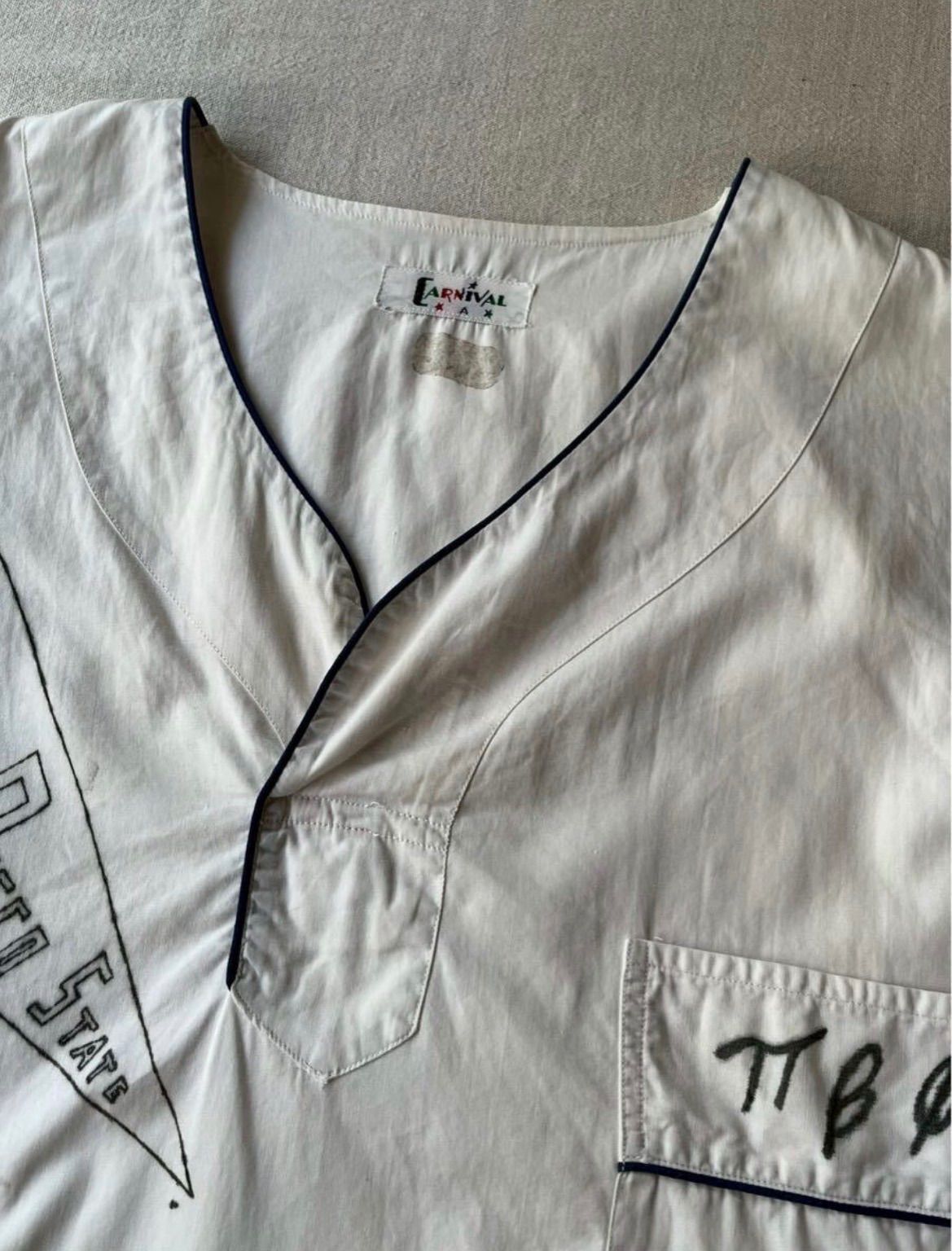 【ハンドペイント】50s USA vintage パジャマ シャツ / ホワイト プルオーバー ビンテージ T6-04085-9880 【ハンドペイント】50s USA vintage パジャマ シャツ / ホワイト プルオーバー ビンテージ T6-04085-9880