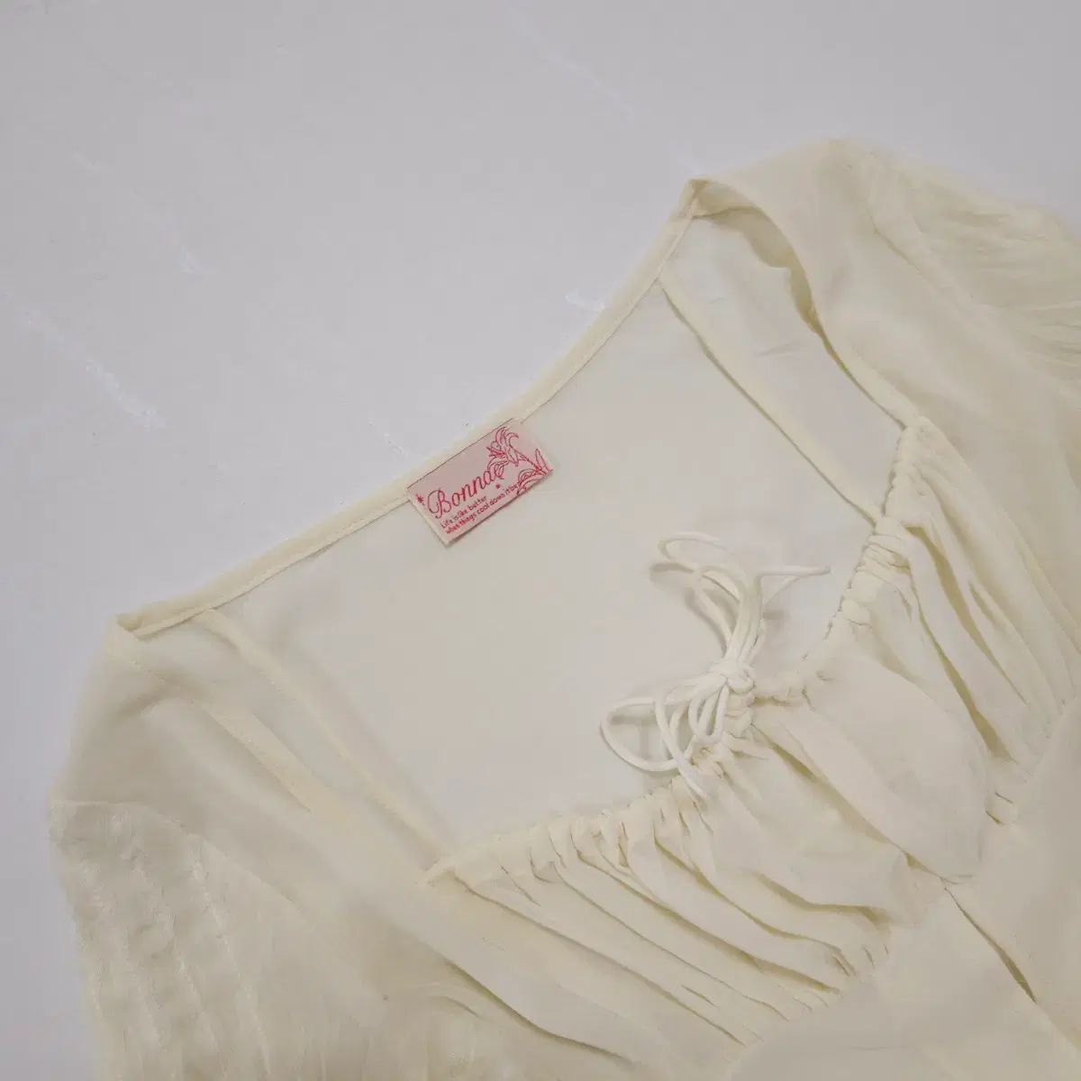 ボンネ レースアップ シフォン ブラウス ボンネ レースアップ シフォン ブラウス