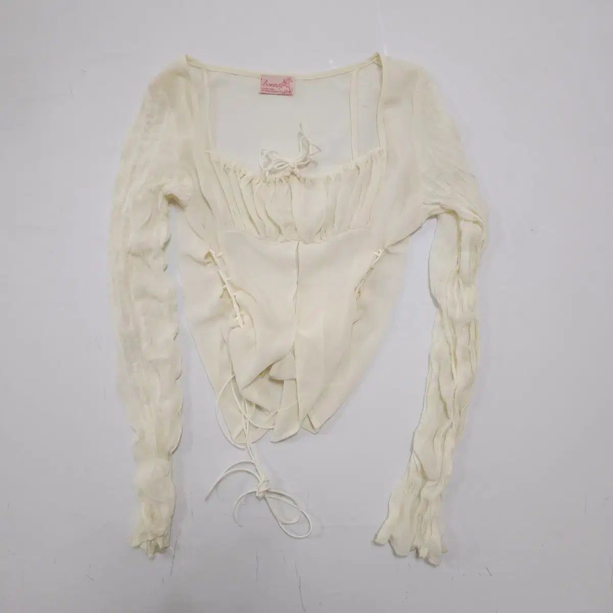 ボンネ レースアップ シフォン ブラウス ボンネ レースアップ シフォン ブラウス
