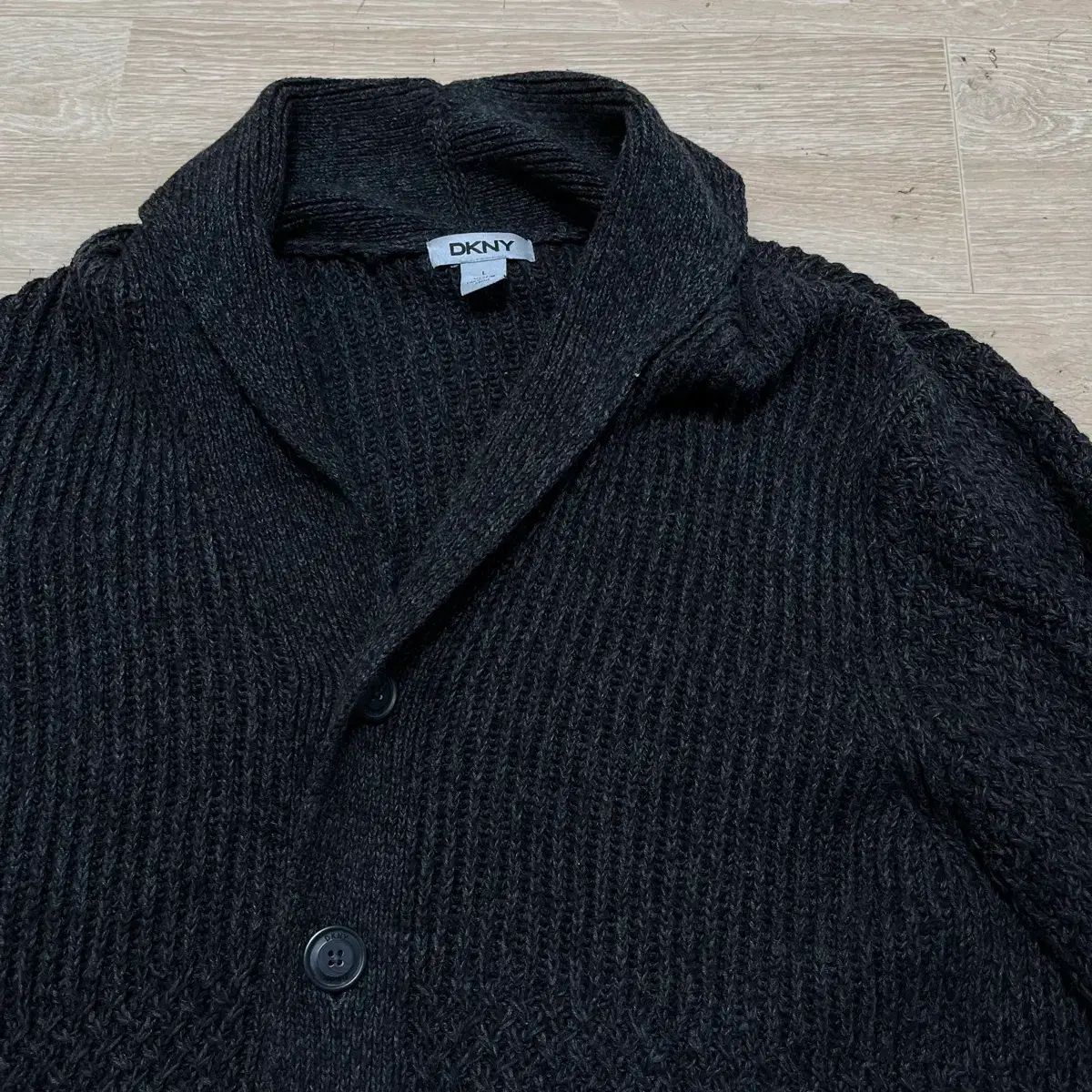 DKNY メンズ ショールカラー ニット ボタン カーディガン L/100 DKNY メンズ ショールカラー ニット ボタン カーディガン L/100
