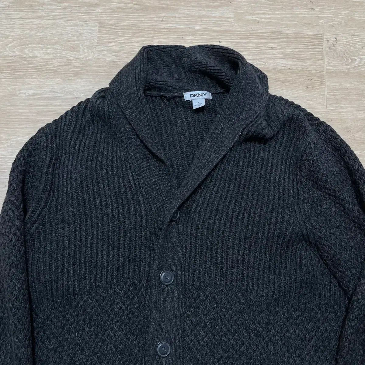 DKNY メンズ ショールカラー ニット ボタン カーディガン L/100 DKNY メンズ ショールカラー ニット ボタン カーディガン L/100