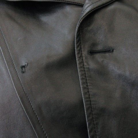 シープハウス SHEEP HOUSE VOISIN レザージャケット 上着 L 黒 ブラック ダブルブレスト ロング丈 長袖 /CK5 ■GY03 シープハウス SHEEP HOUSE VOISIN レザージャケット 上着 L 黒 ブラック ダブルブレスト ロング丈 長袖 /CK5 ■GY03
