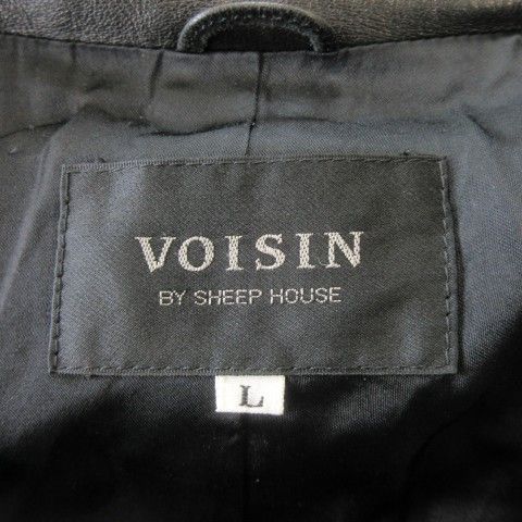 シープハウス SHEEP HOUSE VOISIN レザージャケット 上着 L 黒 ブラック ダブルブレスト ロング丈 長袖 /CK5 ■GY03 シープハウス SHEEP HOUSE VOISIN レザージャケット 上着 L 黒 ブラック ダブルブレスト ロング丈 長袖 /CK5 ■GY03