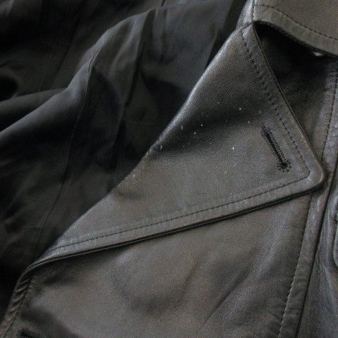 シープハウス SHEEP HOUSE VOISIN レザージャケット 上着 L 黒 ブラック ダブルブレスト ロング丈 長袖 /CK5 ■GY03 シープハウス SHEEP HOUSE VOISIN レザージャケット 上着 L 黒 ブラック ダブルブレスト ロング丈 長袖 /CK5 ■GY03