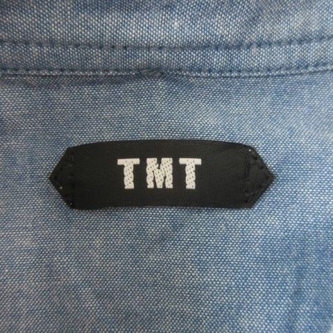 ティーエムティー TMT デニムシャツ M 青 ブルー インディゴ 長袖 ボタンダウン チマヨ柄 /CK14 ■GY03
