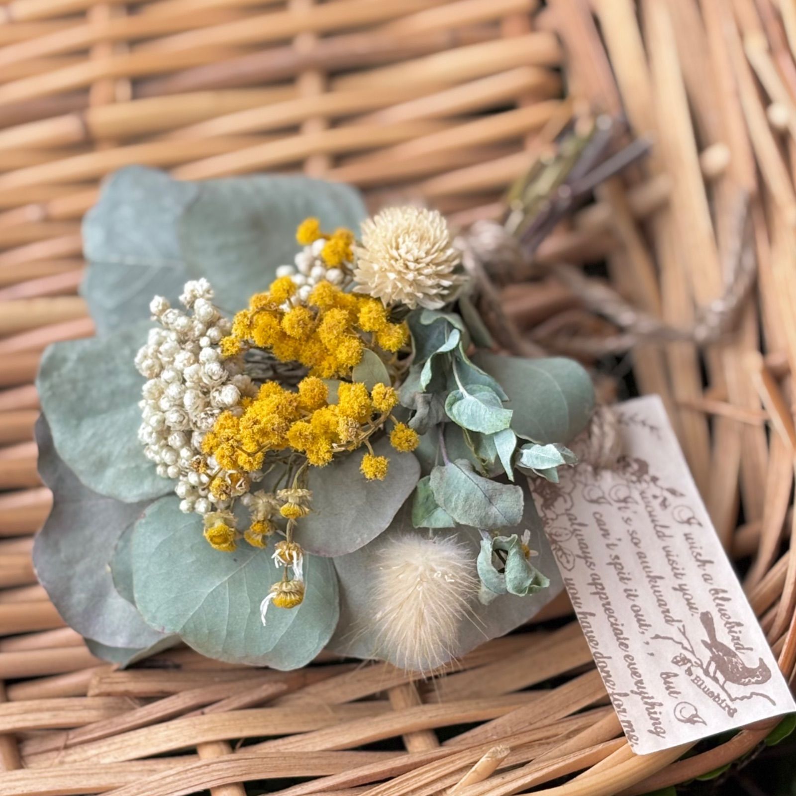 ミニブーケ💐N293 *.ﾟユーカリスワッグ𓂂ꕤ*.ﾟポポラス𓂂ꕤ*.ﾟドライ
