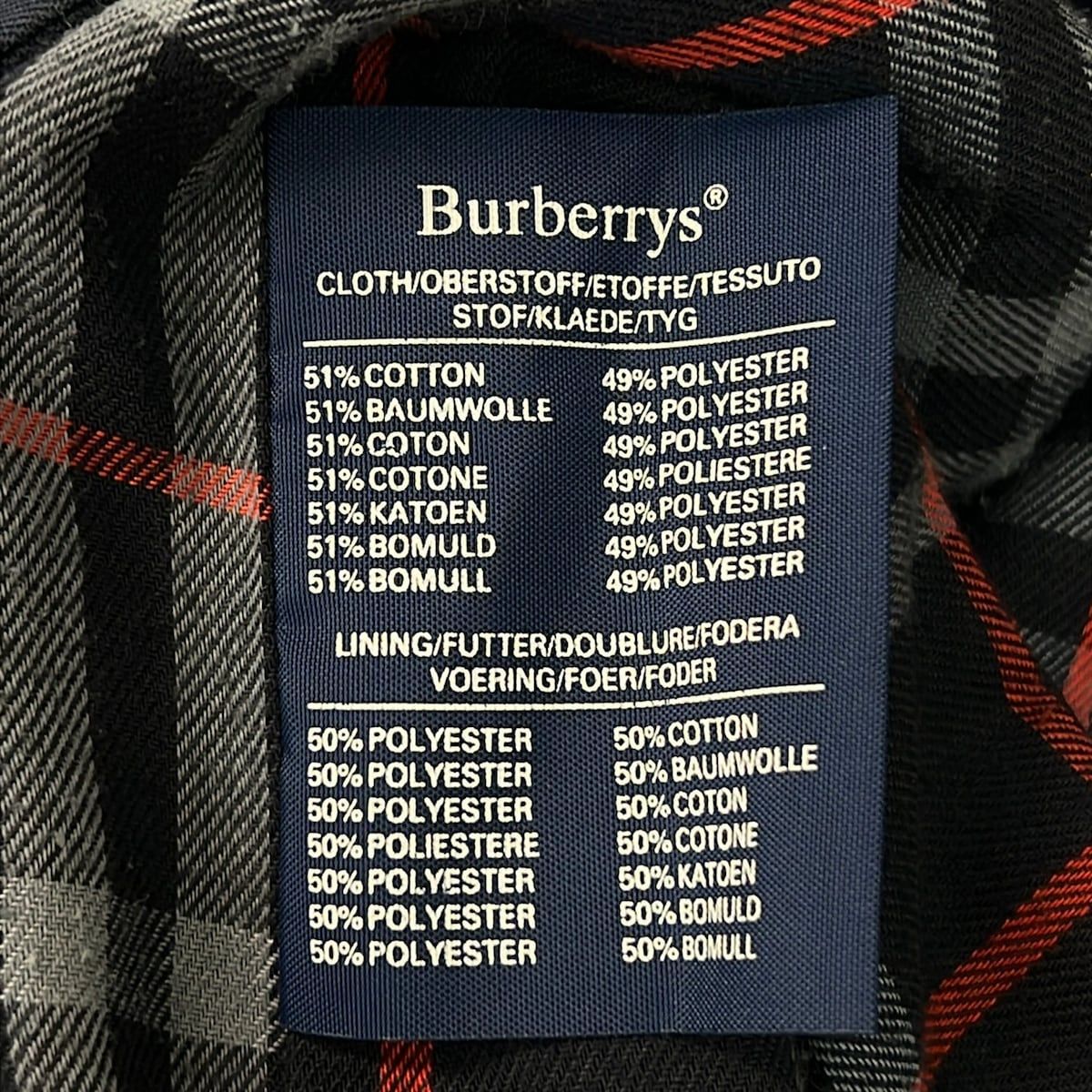 Burberry's(バーバリーズ) コート サイズ46 XL メンズ - ネイビー 長袖/春 Burberry's(バーバリーズ) コート サイズ46 XL メンズ - ネイビー 長袖/春