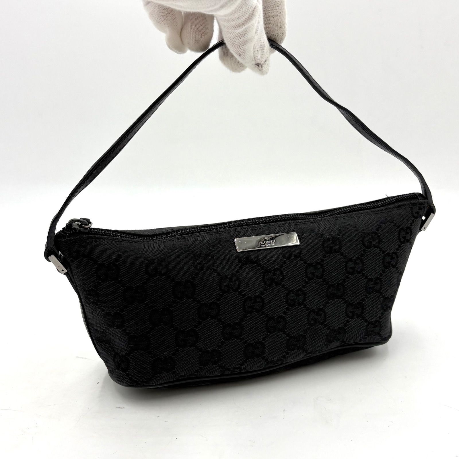 極美品◎GUCCI グッチ GGキャンバス SV金具 アクセサリーポーチ