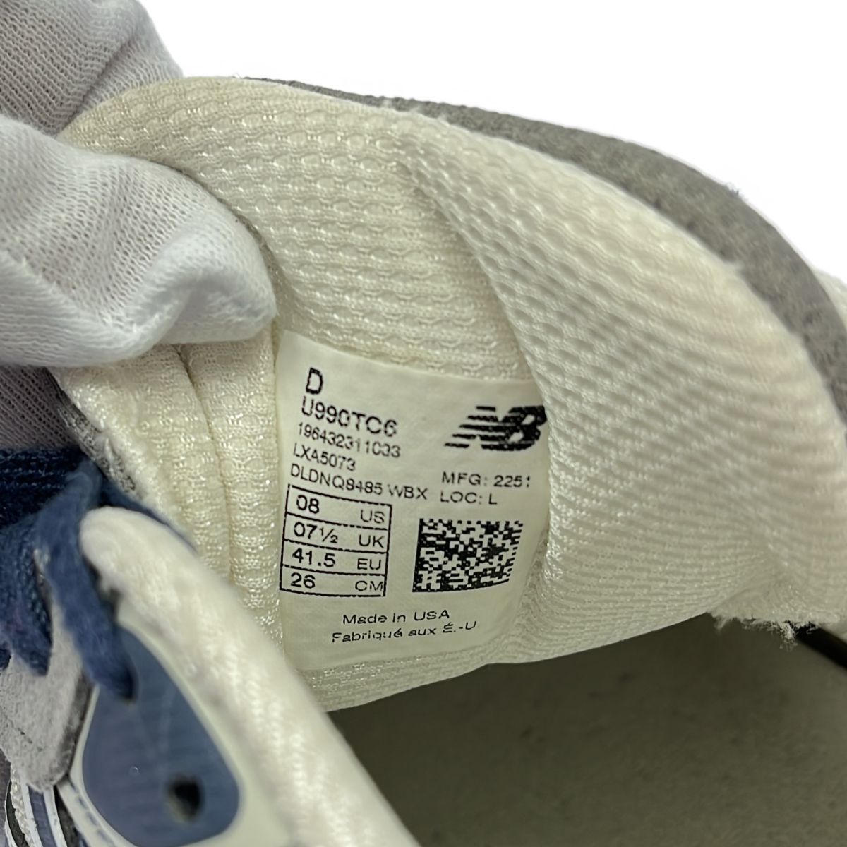 NEW BALANCE ニューバランス スニーカー U990TC6 ブルー グレー 26cm