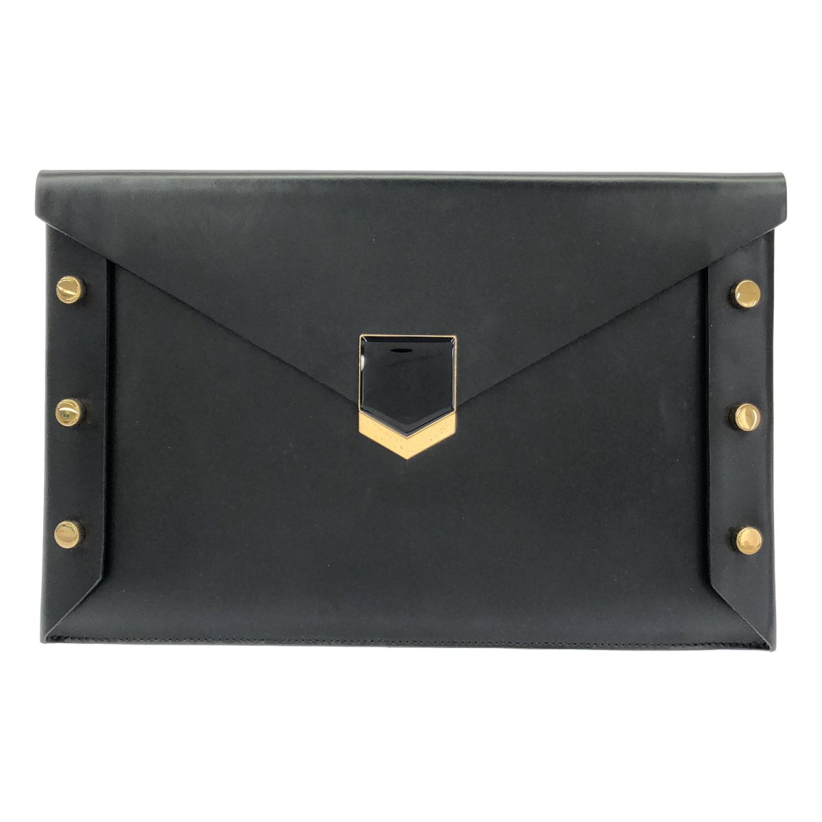 JIMMY CHOO ジミー チュウ Lockett Envelope ロックエンベロープクラッチバッグ ブラック