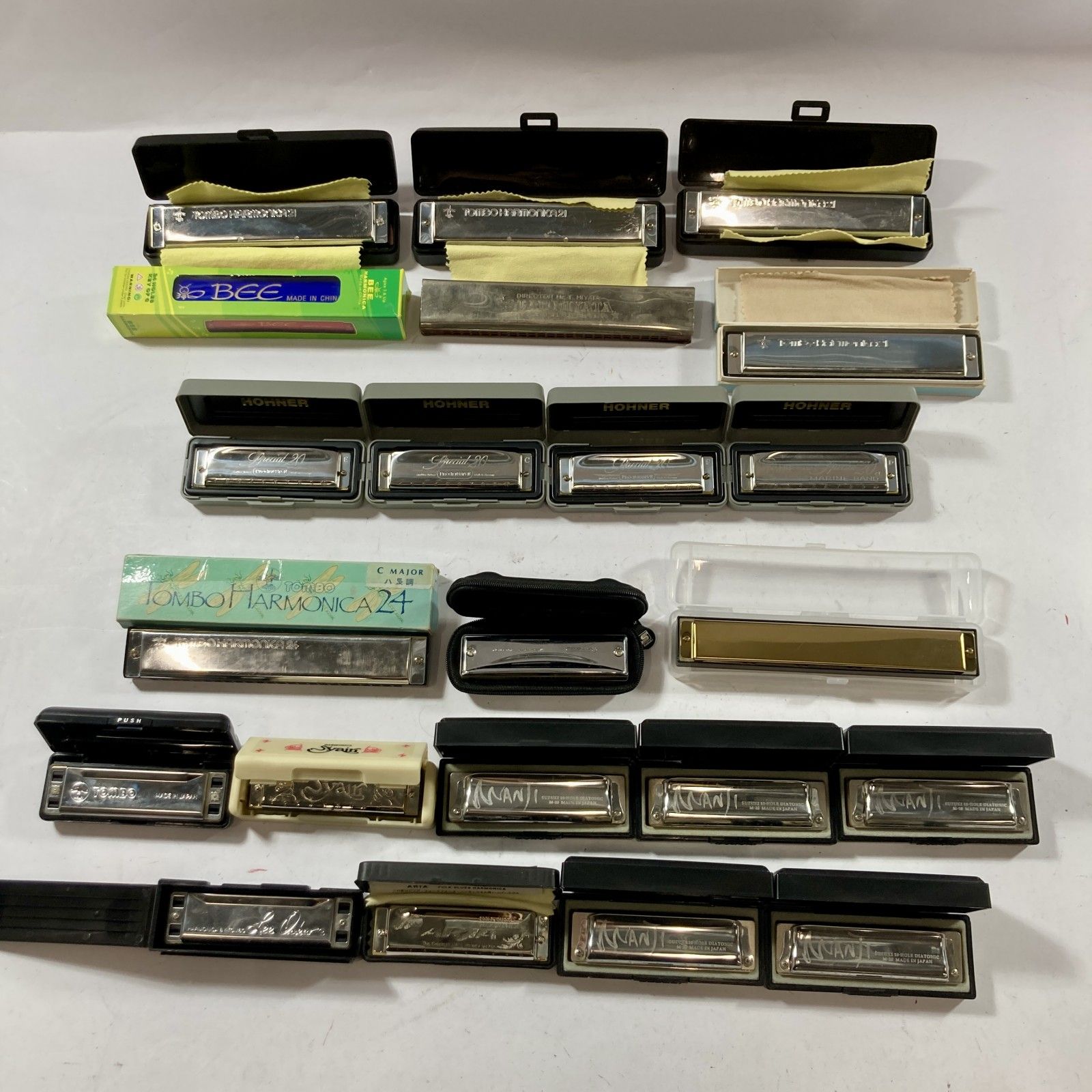 ★ ハーモニカ 22点 まとめ商品 TOMBO Bee MANJI ARIA Lee Oskar SUZUKI HOHNER S.yairi など ジャンク品 21,560円