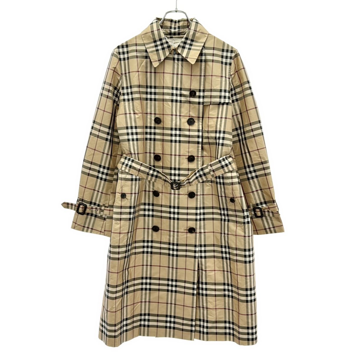 BURBERRY LONDON バーバリーロンドン ノバチェックオールシルクトレンチコート FRB19-099-14 ベージュ 46