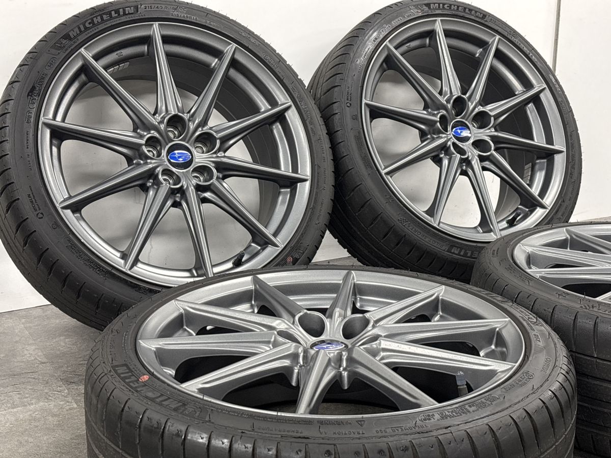 美品】スバル BRZ 純正 18in 7.5J +48 PCD100 ミシュラン パイロット