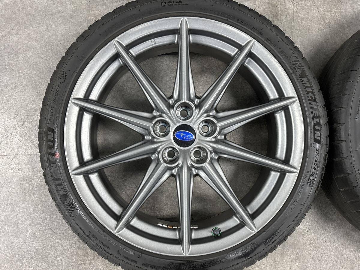 美品】スバル BRZ 純正 18in 7.5J +48 PCD100 ミシュラン パイロット