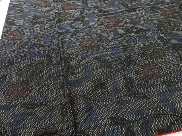 濃紺生紬更紗模様単 平和屋着物□本場大島紬 更紗花文 正絹 逸品 CABH4068xe - メルカリ