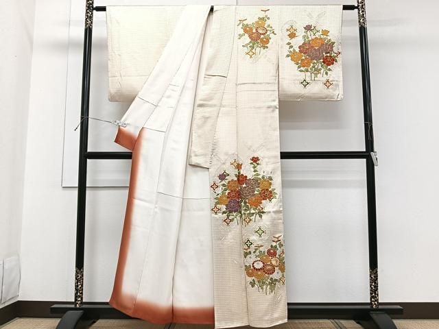 平和屋着物◎アンティーク 大正ロマン 丸帯 唐織 草花文 金糸 正絹
