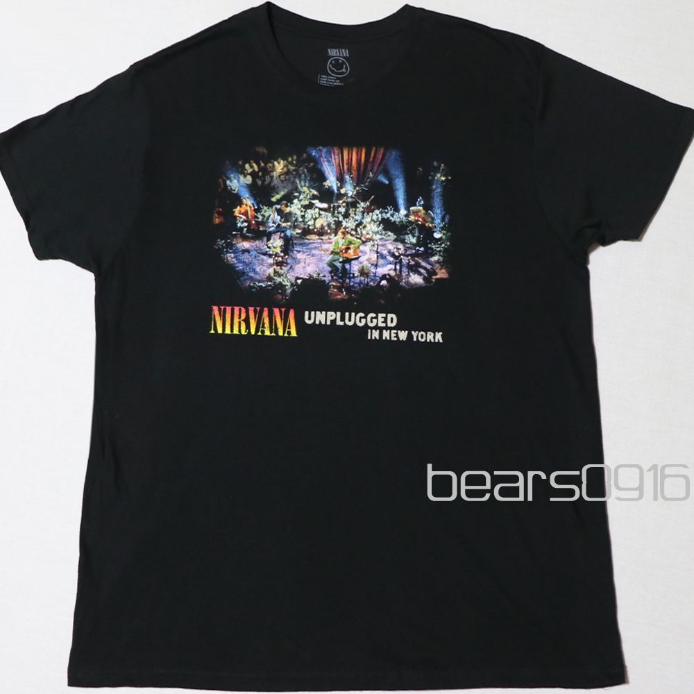 ニルヴァーナ Tシャツ メンズ XL タグなし新品 未使用 NIRVANA バンドTシャツ ロックT 黒 ブラック アンプラグドインニューヨーク ジャケット写真 グランジ 正規品 アメリカ古着
