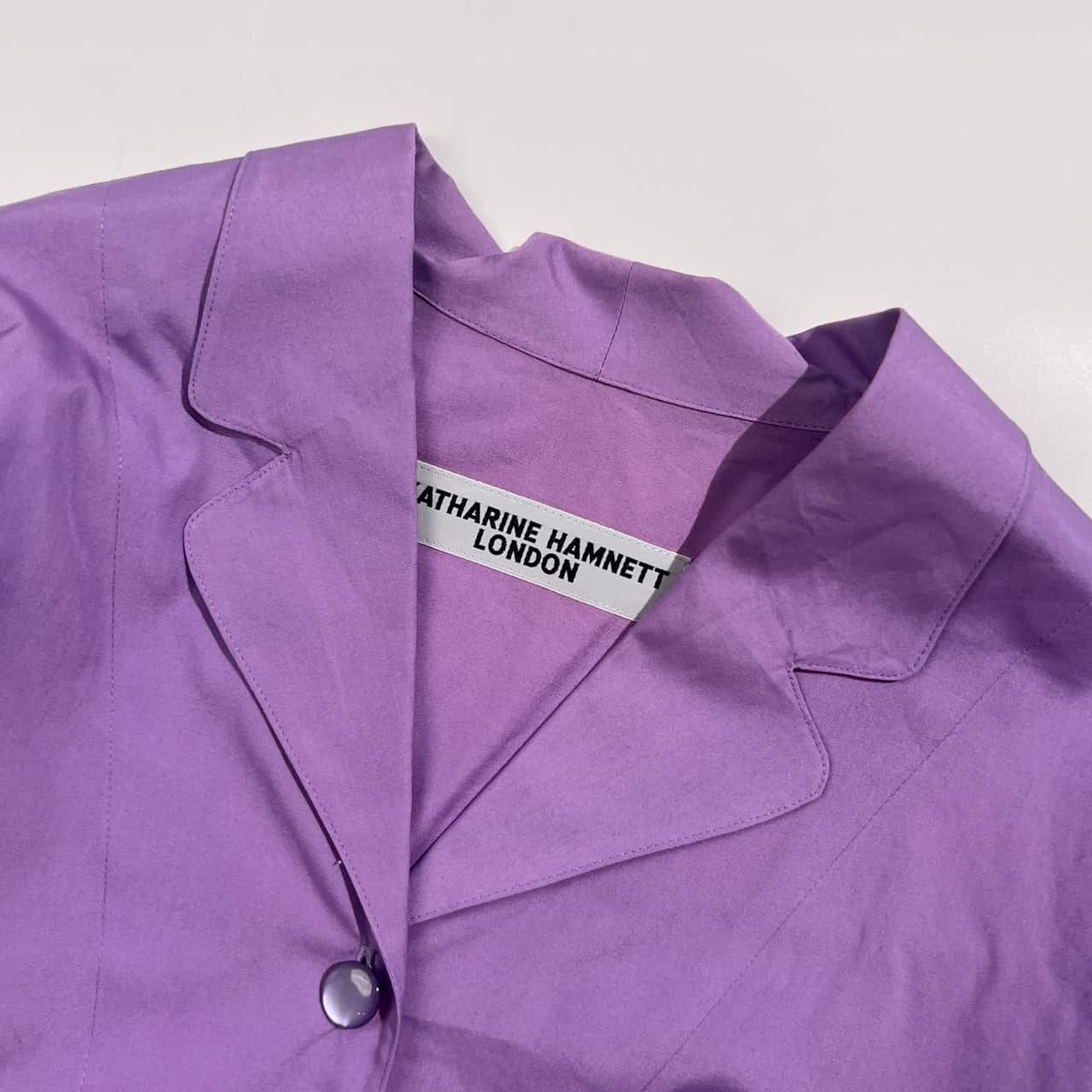 90s KATHARINE HAMNETT LONDON キャサリンハムネット 開襟 長袖 シャツ