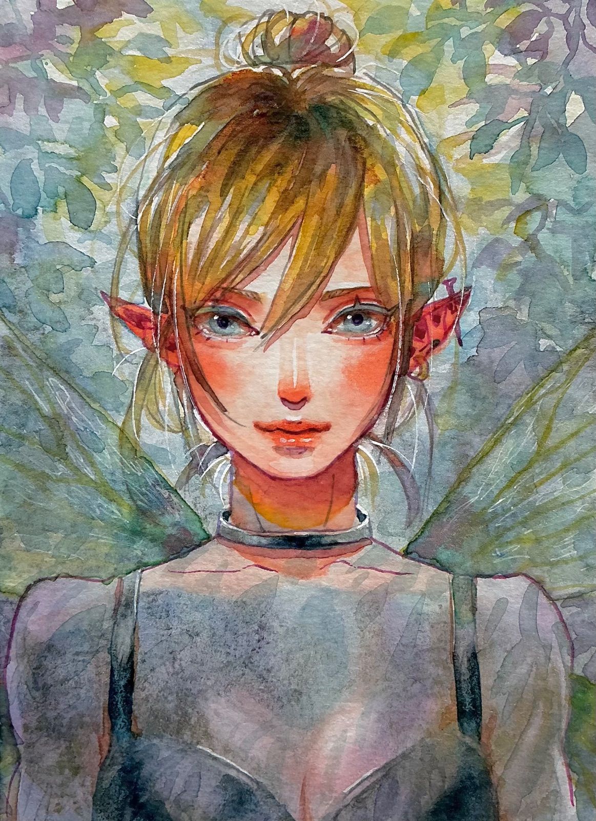 【③水彩原画】「こもれび」イリーナ