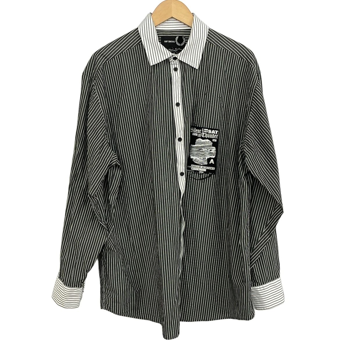 RAF SIMONS(ラフシモンズ) 長袖シャツ サイズM メンズ - グレー×白 ストライプ