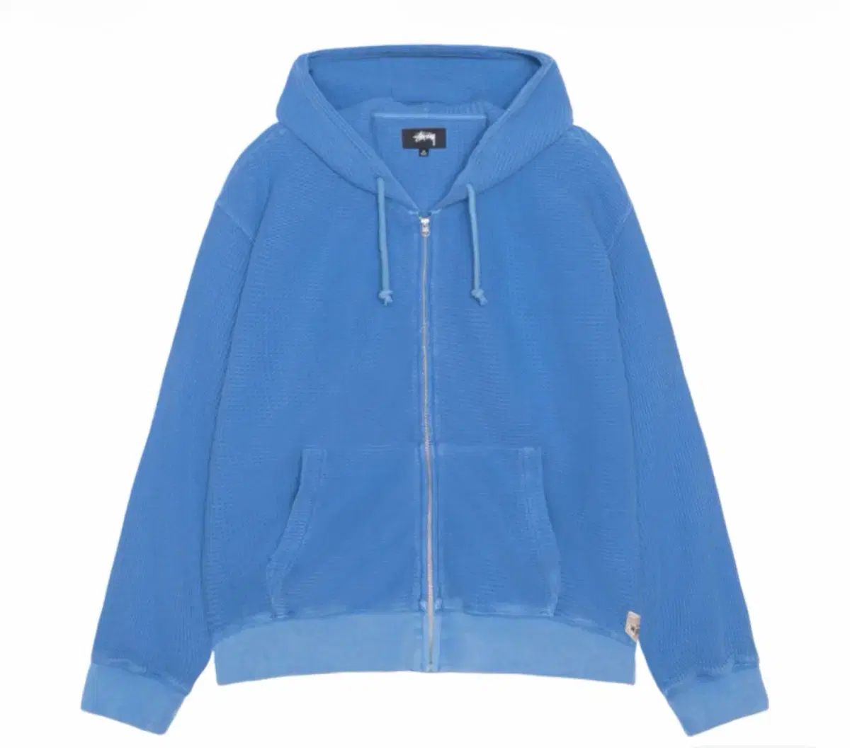 XL STUSSY ステューシー ダブルレイヤー ワッフル ジップフーディー ブルー