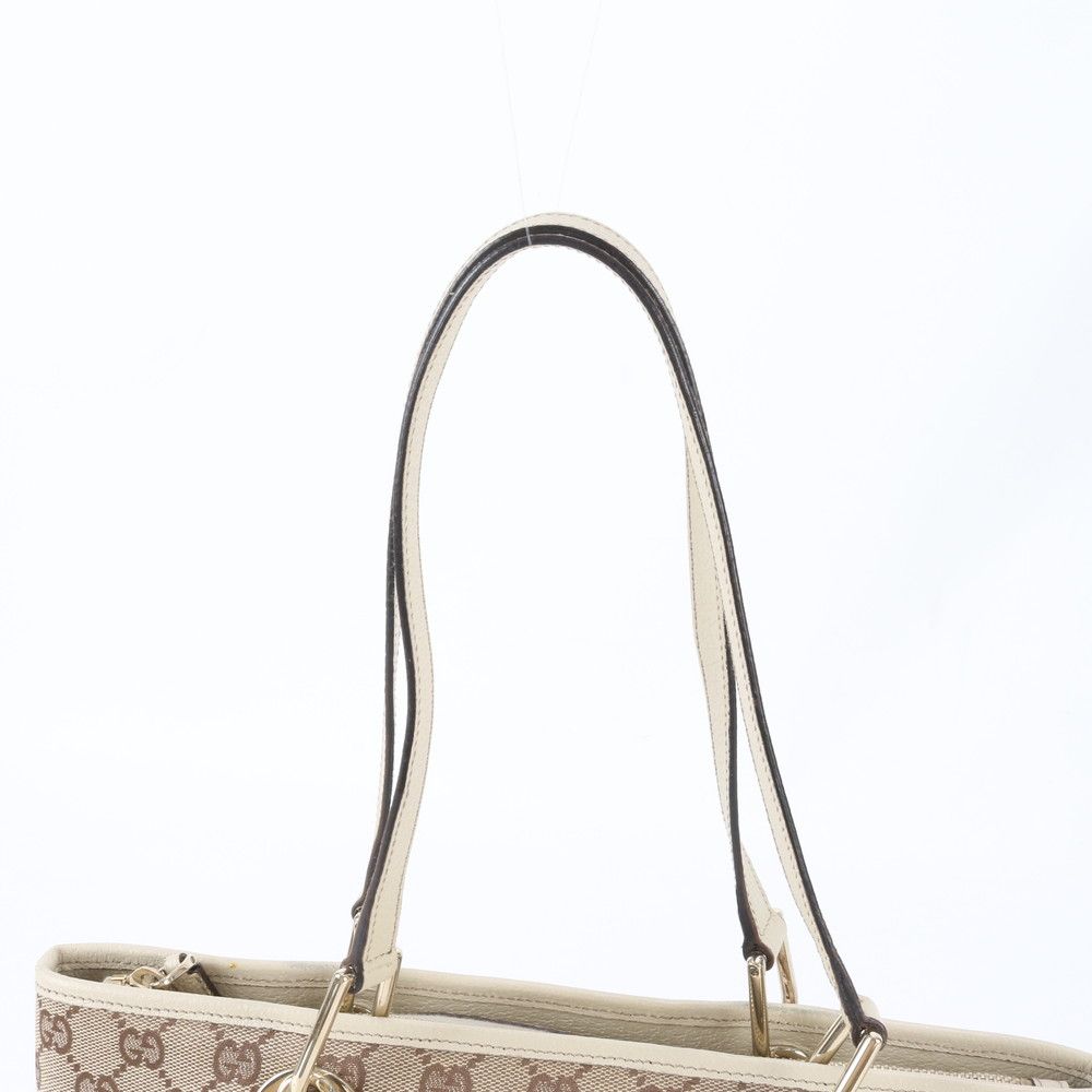 h*u様 【極美品】GUCCI レディースショルダー バッグ レザー 極美品 グッチ GGキャンバス 139552 レザー トート バッグ 肩掛け