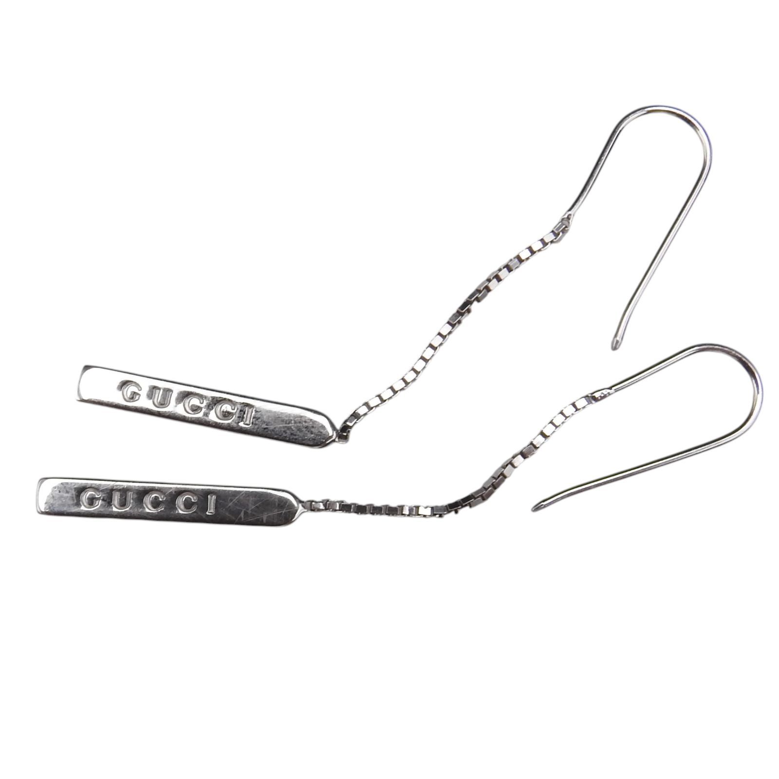 Gucci グッチ ラリアットピアス 箱付き 750 K18ホワイトゴールド 