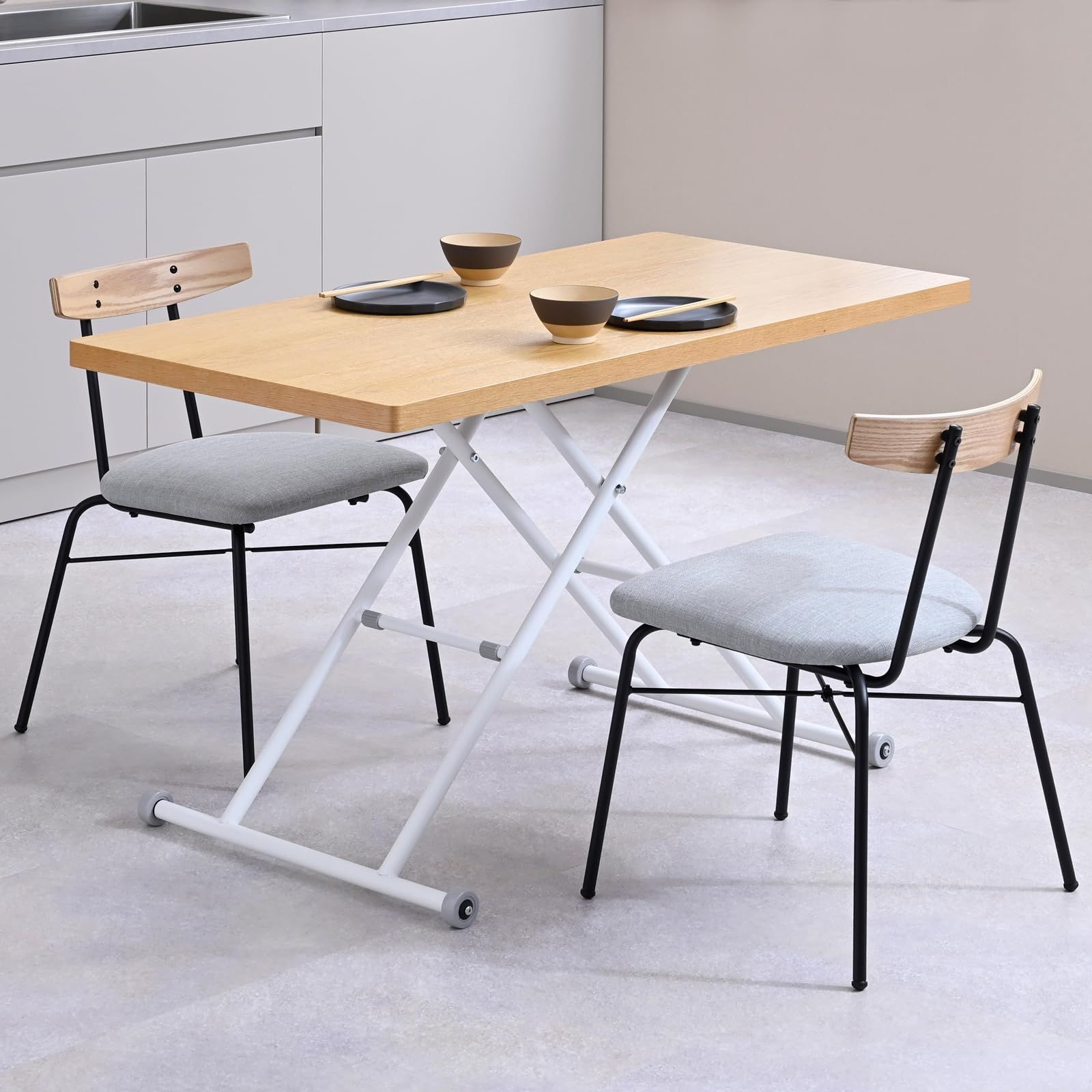 完成品 ローテーブル ダイニングテーブル 幅120-131×奥行60×高さ11.5 