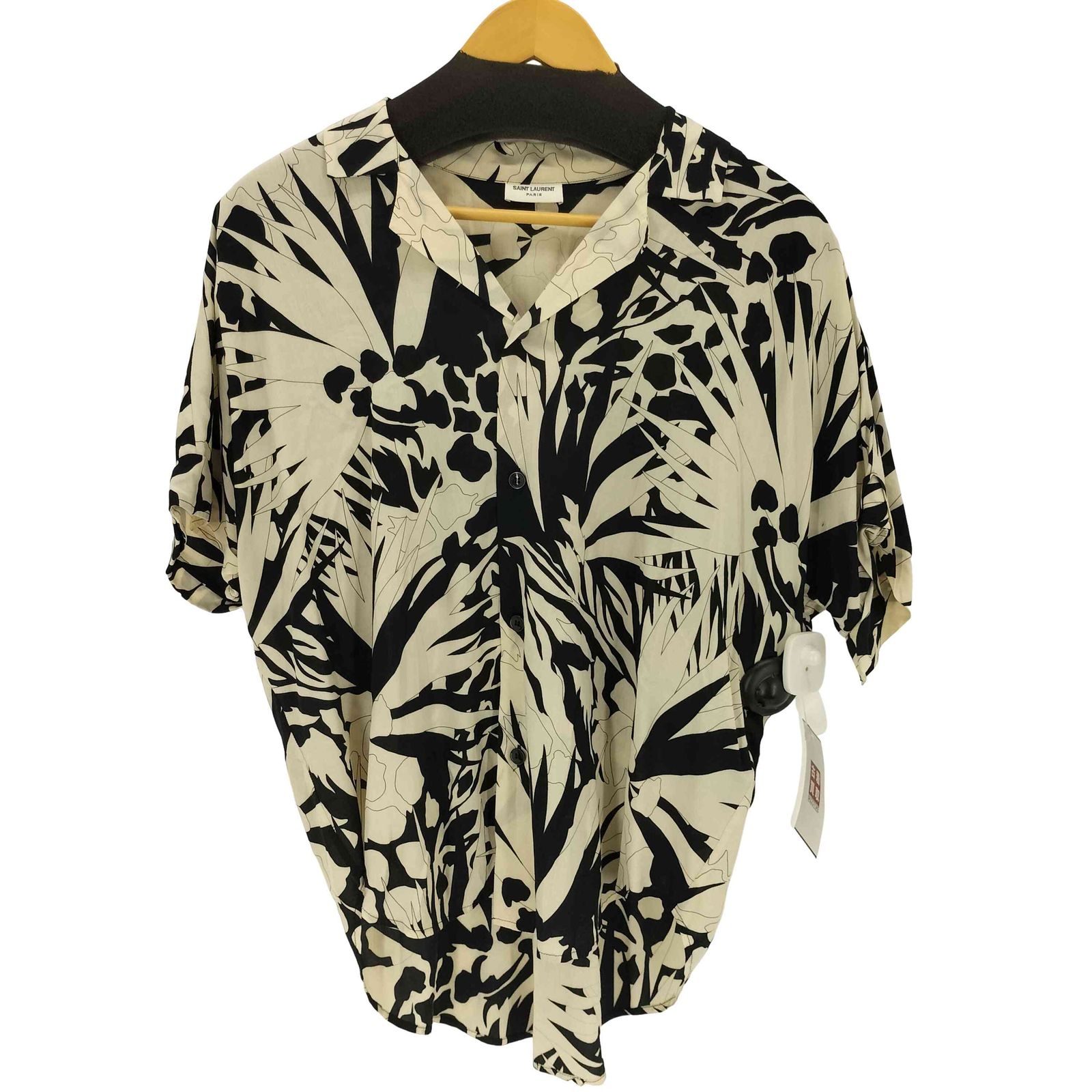 サンローランパリ SAINT LAURENT PARIS 19SS ジャングルプリント半袖シャツ メンズ 37