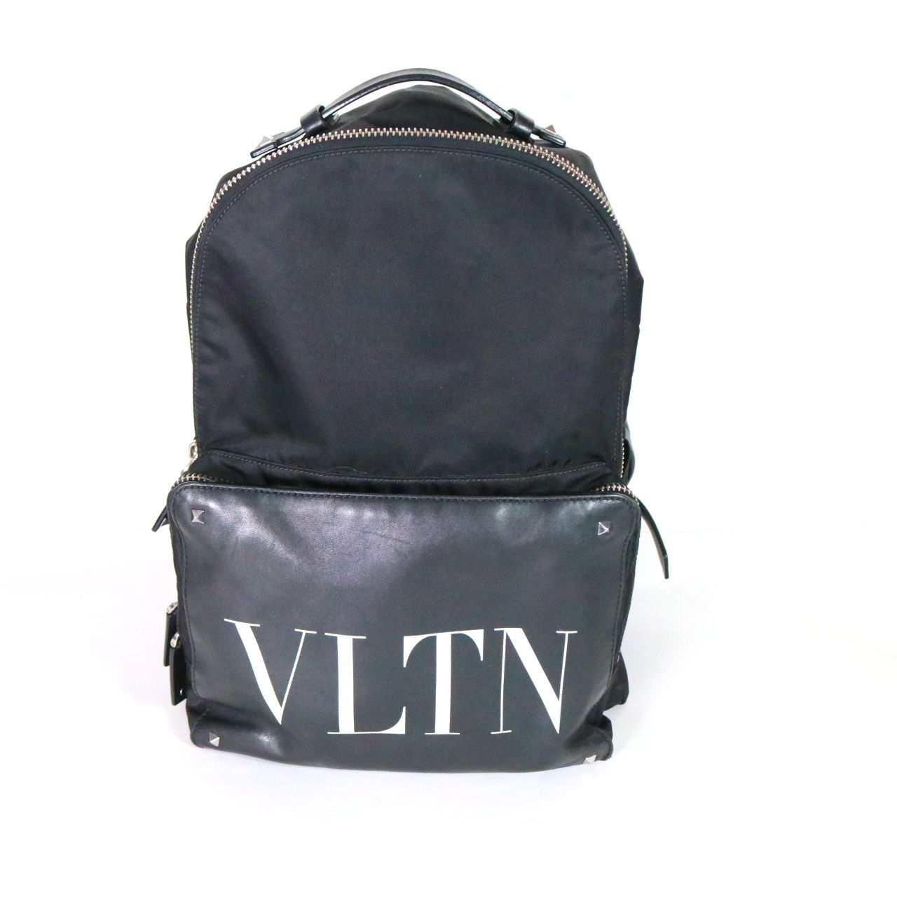 【中古B】ヴァレンティノガラヴァーニ ナイロン レザー テック バックパック VALENTINO GARAVANI リュックサック ブラック