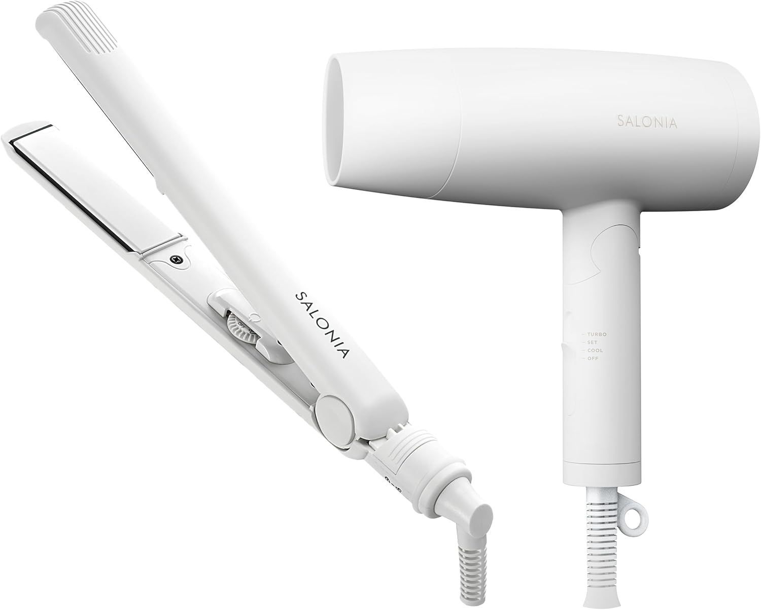 SALONIA サロニア スターターセット ドライヤー ヘアアイロン 24mm ホワイト 白 美容
