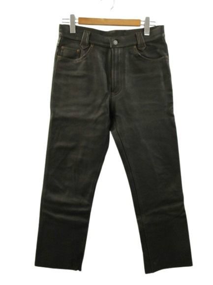 ザ フラットヘッド THE FLAT HEAD 3005D レザーパンツ ディアスキン 鹿革 ブラック W33