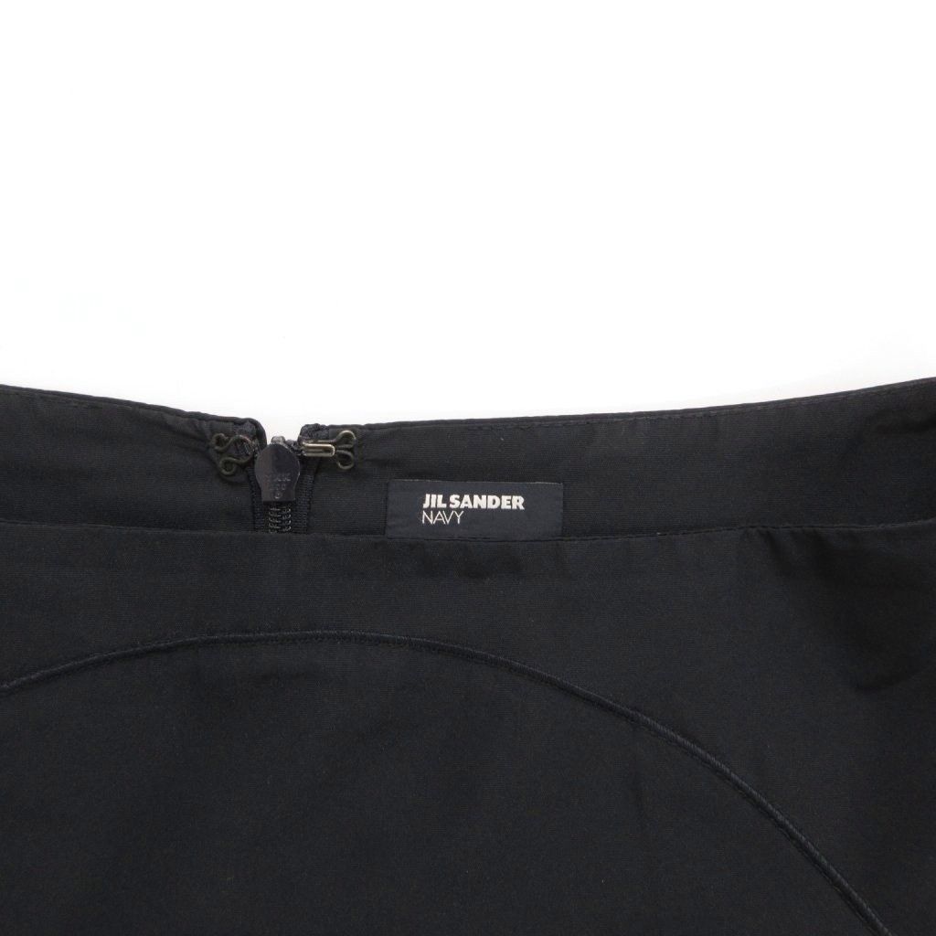 ジルサンダー JIL SANDER NAVY フレアスカート ひざ丈 36 紺 ネイビー