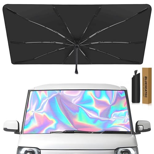【2026進化モデル&猛暑対策】BLUESEATEC ホンダ 新型 N-BOX JF5/6型 車用サンシェード 傘型 nボックス 3代目 2023年10月-現行 10本骨 遮光 断熱 UVカット 紫外線対策 中棒曲がれる 取付簡単 内装劣化防 cca7201d