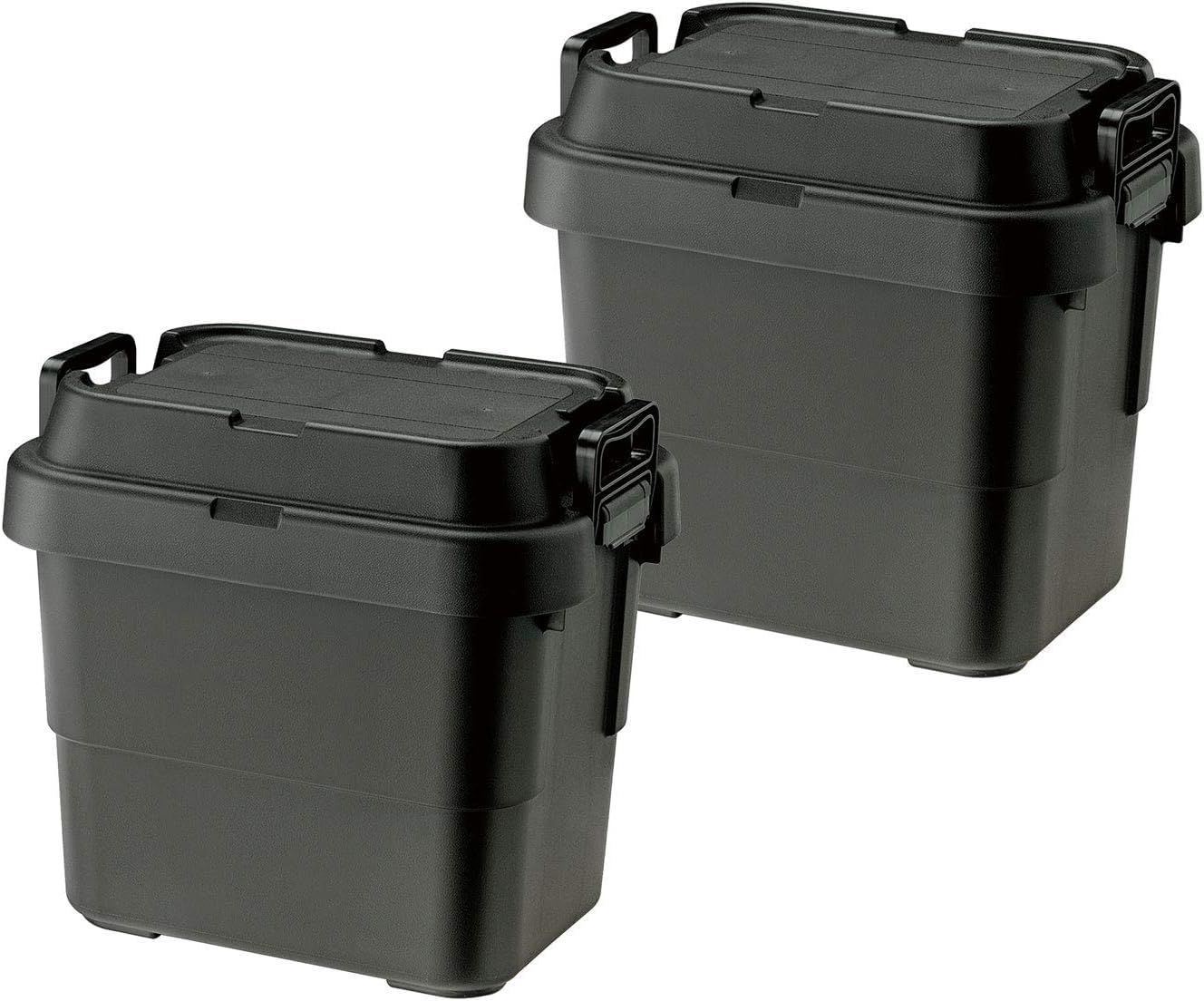 特価商品 リス(RISU) 収納ボックス トランクカーゴ22L ブラック 日本製 TC-20S 2個セット コンテナ ボックス スタッキング 屋外収納 キャンプ 防水 GHON102