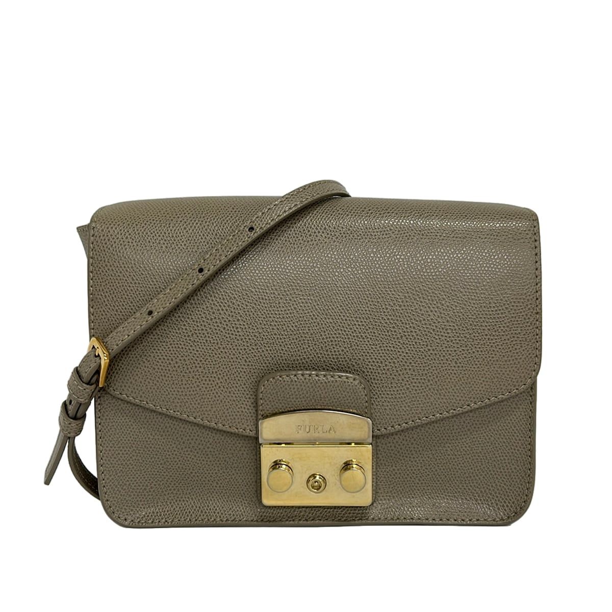 FURLA(フルラ) ショルダーバッグ メトロポリス グレー チェーンショルダー レザー