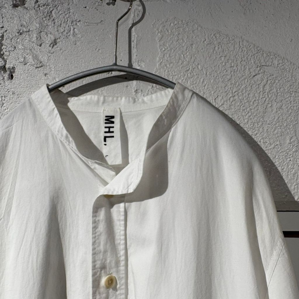 MHL. エムエイチエル 20SS BandCollar Shirt 半袖シャツ 596-0150517