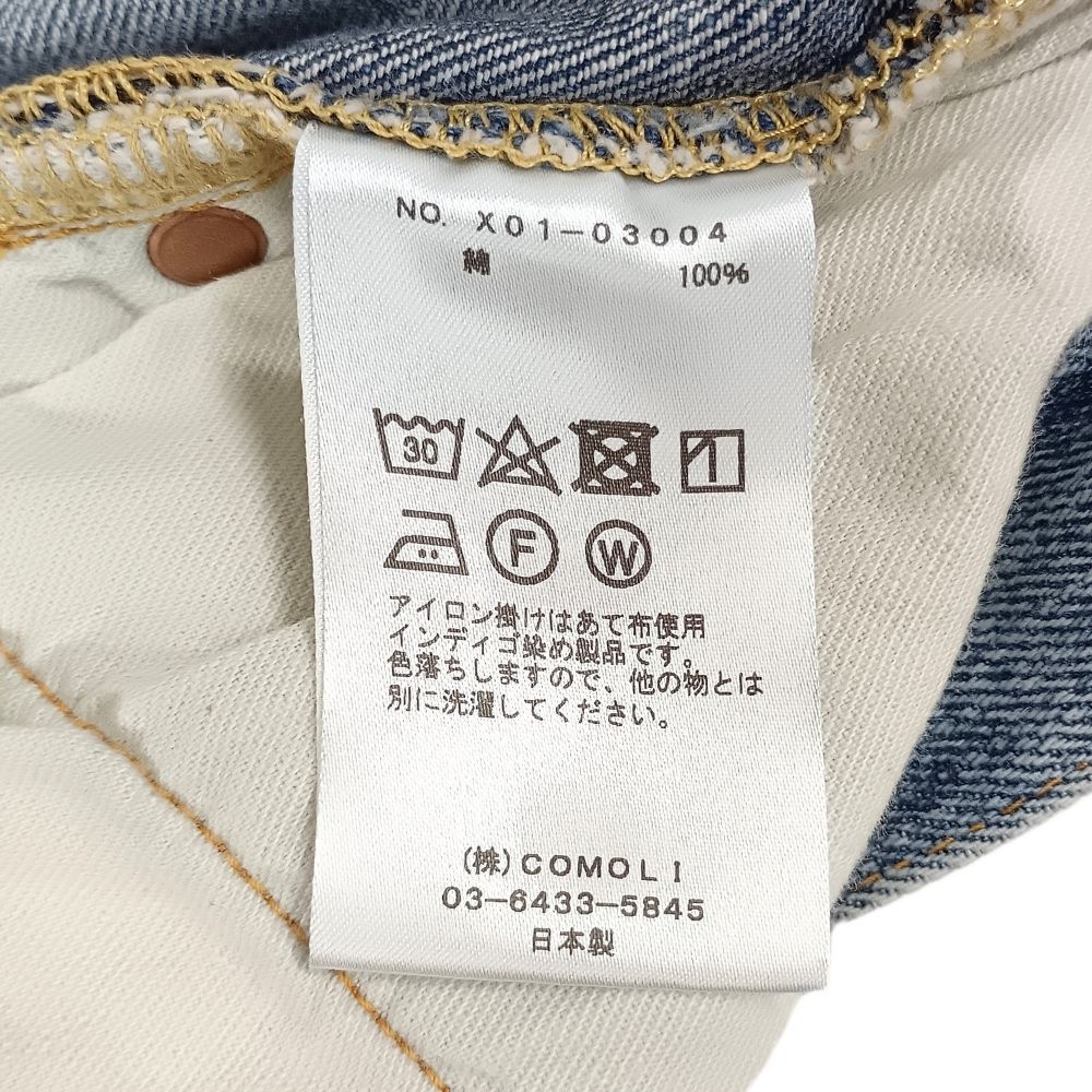 COMOLI コモリ X01-03004 デニム 5Pパンツ BLEACH デニムパンツ