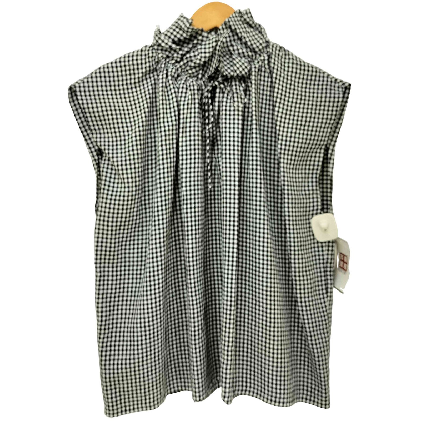 ハバーサック HAVERSACK 26SS ギンガムチェック フリルカラー ノースリーブシャツ レディース JPN:1