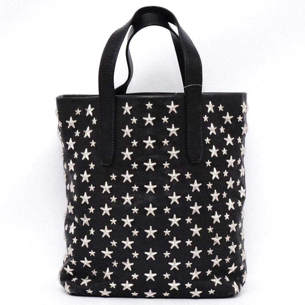 JIMMY CHOO スタースタッズ 2WAY レザートートバッグ ブラック - メルカリ