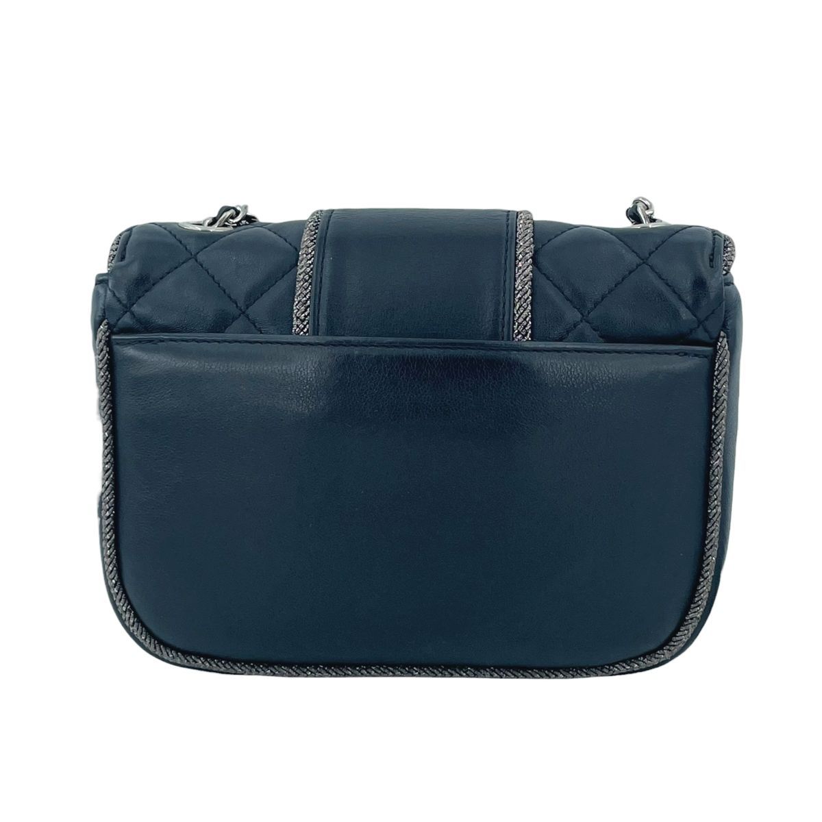 【中古】 CHANEL シャネル マトラッセ ラウンド チェーンショルダーバッグ ブラック SV金具 ツイード ラムスキン チェーンバッグ 27番台 レディース 26014720 HO
