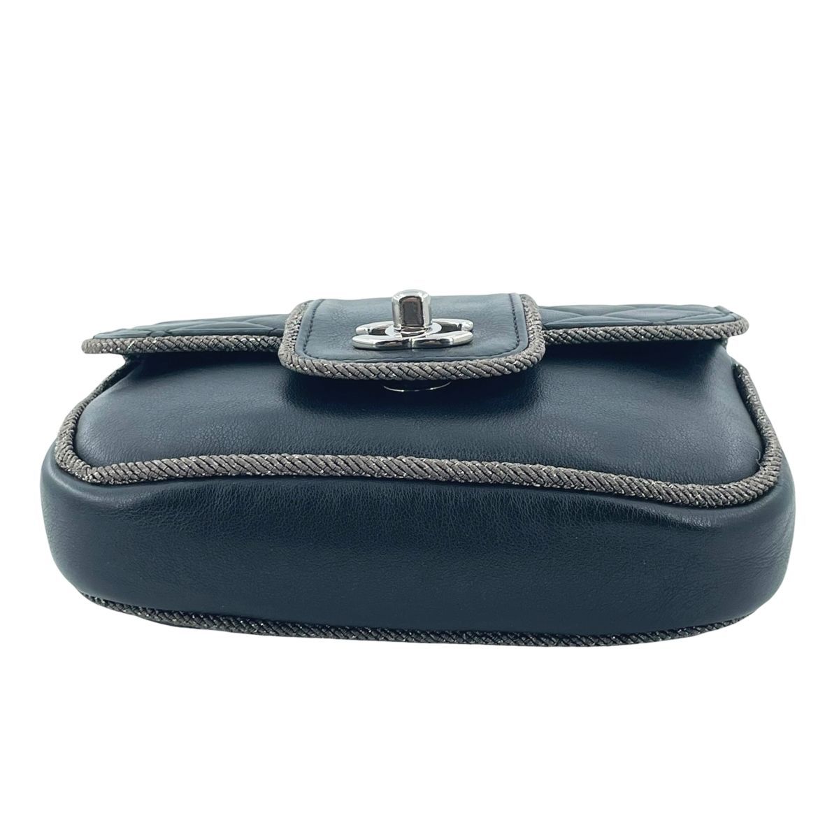 【中古】 CHANEL シャネル マトラッセ ラウンド チェーンショルダーバッグ ブラック SV金具 ツイード ラムスキン チェーンバッグ 27番台 レディース 26014720 HO
