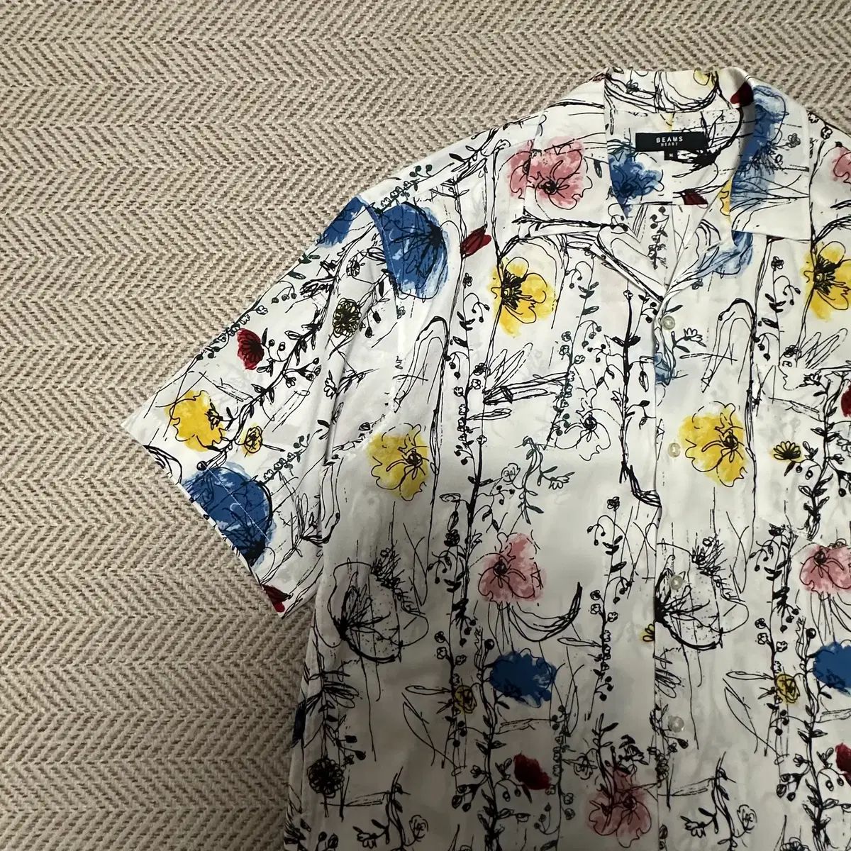 BEAMS polyester open shirt