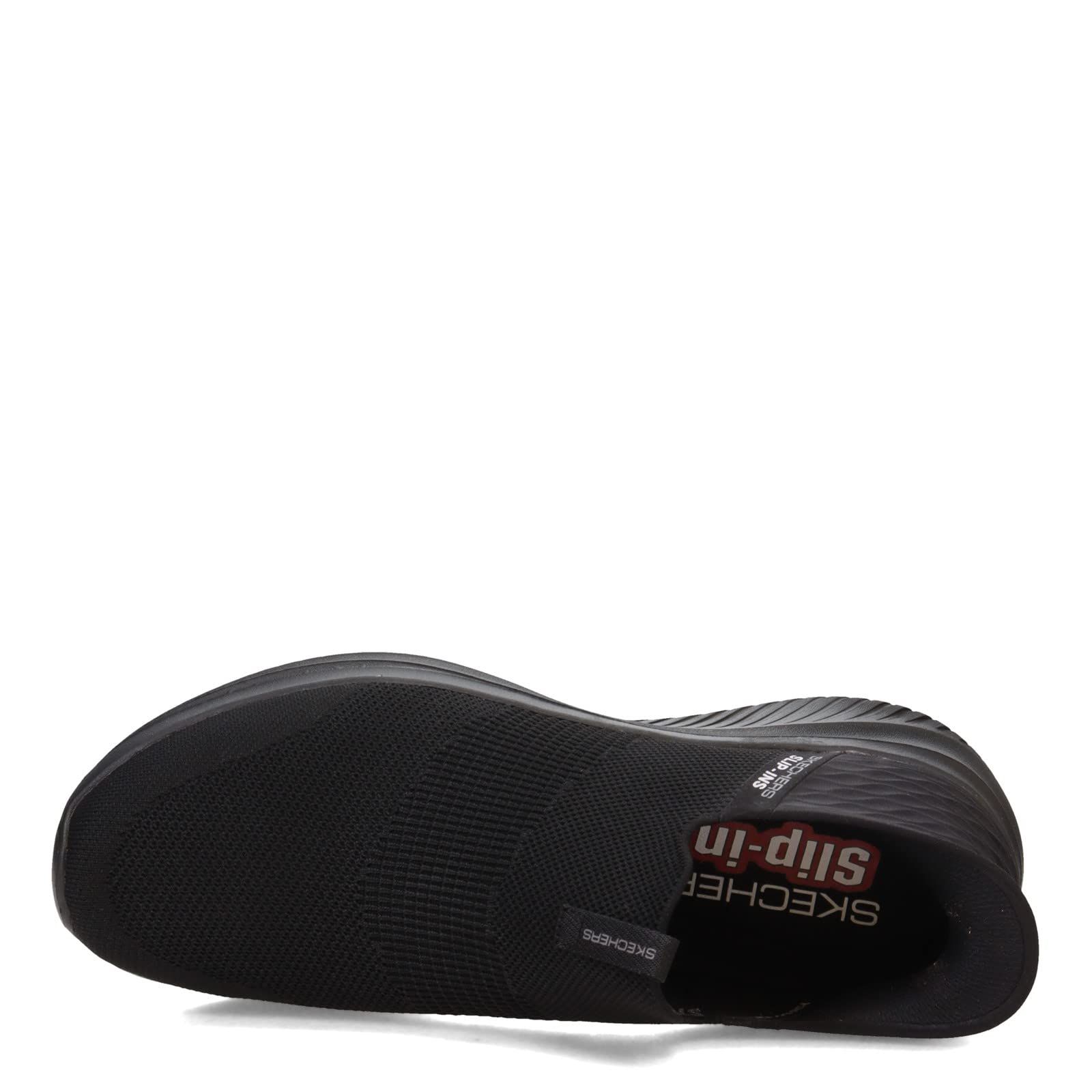 Skechers メンズ ウルトラフレックス 3.0 スムースステップ スリップインローファー, ブラック/ブラック, 7 Wide