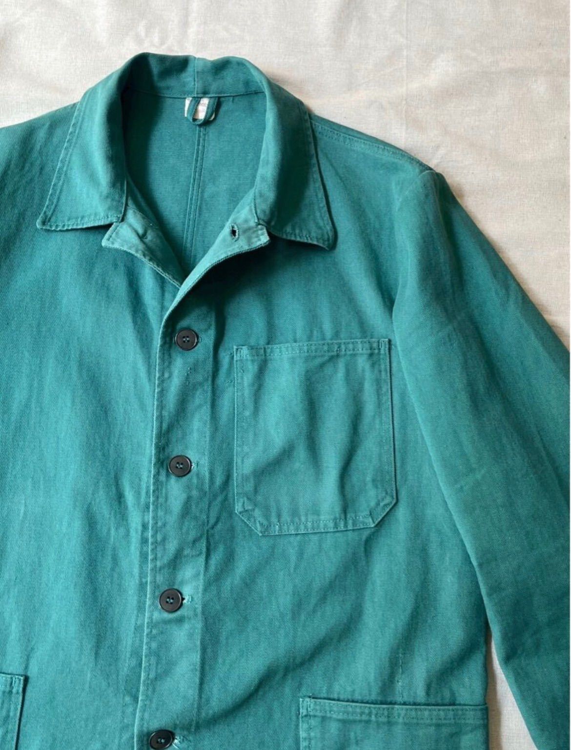 80s Euro vintage ワーク ジャケット / グリーン コットン カバーオール ユーロ ビンテージ O6-04024-9519 80s Euro vintage ワーク ジャケット / グリーン コットン カバーオール ユーロ ビンテージ O6-04024-9519